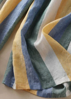 Women Striped Pockets Patchwork Linen Wide Leg Pants Summer LY7137 -Ada Fashion Women Striped Pockets Patchwork Linen Wide Leg Pants Summer4