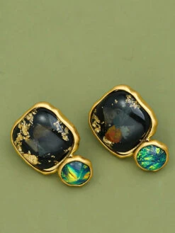 Women Copper Resin Sliver Earrings -Ada Fashion Women Vintage Copper Resin Sliver Earrings Ada Fashion 177797192