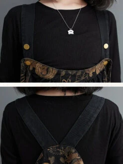 Women Spliced Winter Denim Jumpsuits -Ada Fashion Women Vintage Floral Spliced Winter Denim Jumpsuits Ada Fashion 177768190