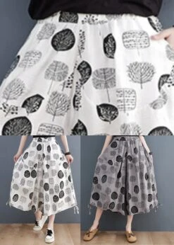 Women White Print Tie Crop Pants Summer LY4951 -Ada Fashion Women White Print Tie Crop Pants Summer5