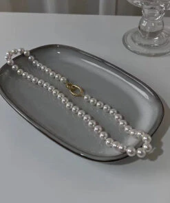 Women White Sterling Silver Overgild Pearl Beading Gratuated Bead Necklace GH1021 11 Women White Sterling Silver Overgild Pearl Beading Gratuated Bead Necklace GH1021 -Ada Fashion Women White Sterling Silver Overgild Pearl Beading Gratuated Bead Necklace5