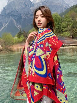 Women Artsy Print Shawl Scarf -Ada Fashion Women Winter Artsy Print Shawl Scarf Ada Fashion 177655524