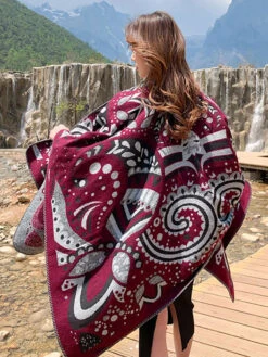 Women Artsy Print Shawl Scarf -Ada Fashion Women Winter Artsy Print Shawl Scarf Ada Fashion 177655869