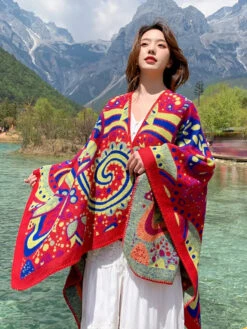 Women Artsy Print Shawl Scarf -Ada Fashion Women Winter Artsy Print Shawl Scarf Ada Fashion 177655946