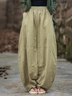 Women Fleece-lined Loose Harem Pants -Ada Fashion Women Winter Ramie Fleece lined Loose Harem Pants Ada Fashion 177749471