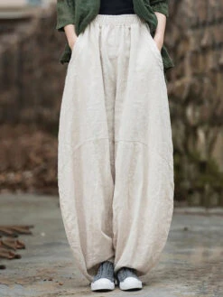 Women Fleece-lined Loose Harem Pants -Ada Fashion Women Winter Ramie Fleece lined Loose Harem Pants Ada Fashion 177749587