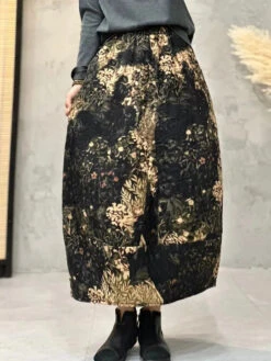 Women Flower A-shape Padded Skirt