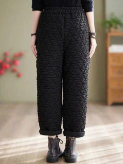 Women Solid Cotton Loosee Padded Harem Pants -Ada Fashion Women Winter Solid Cotton Loosee Padded Harem Pants Ada Fashion 177770596