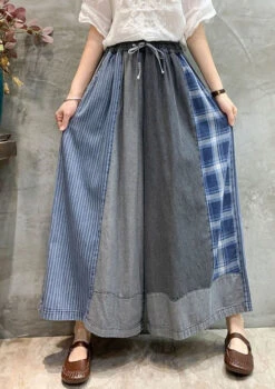 Casual Drawstring Elasticity Plaid Split-Joint Ninth Denim Pants LY3920 -Ada Fashion c22277ee6d4a39beca0024415a0f16a1 0e395f1f 70bb 4e43 8bd8 0874607eb87c